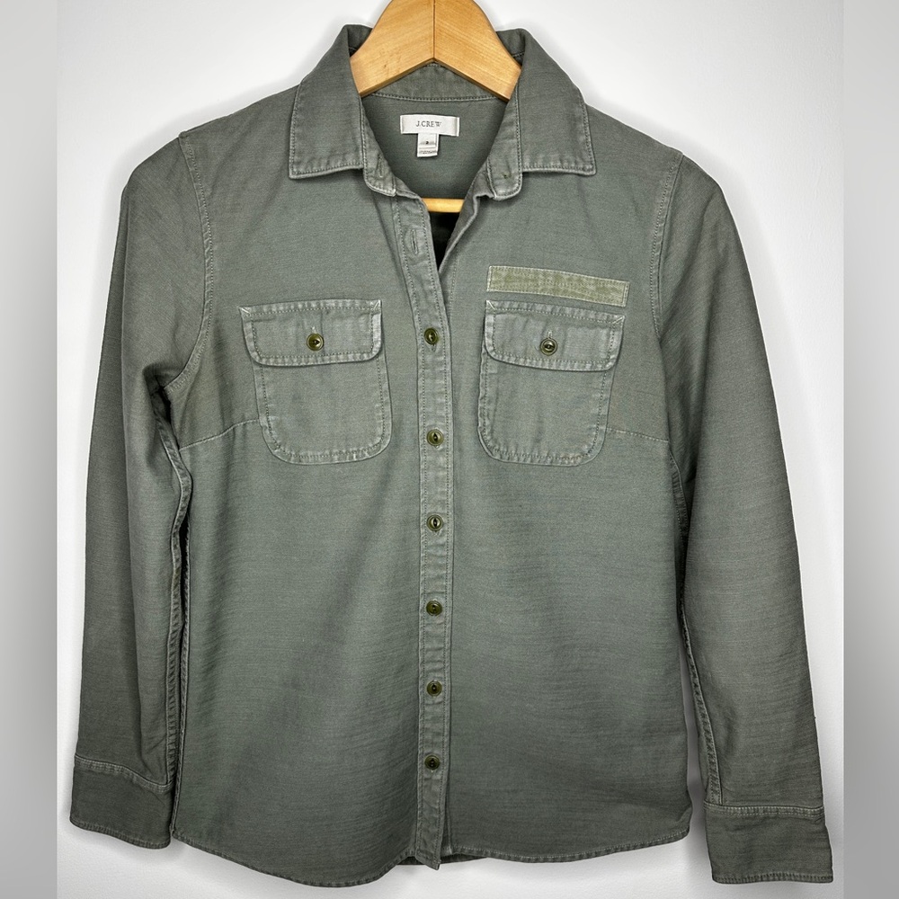 J. Crew Women’s Olive Casual Button-Down Shirt